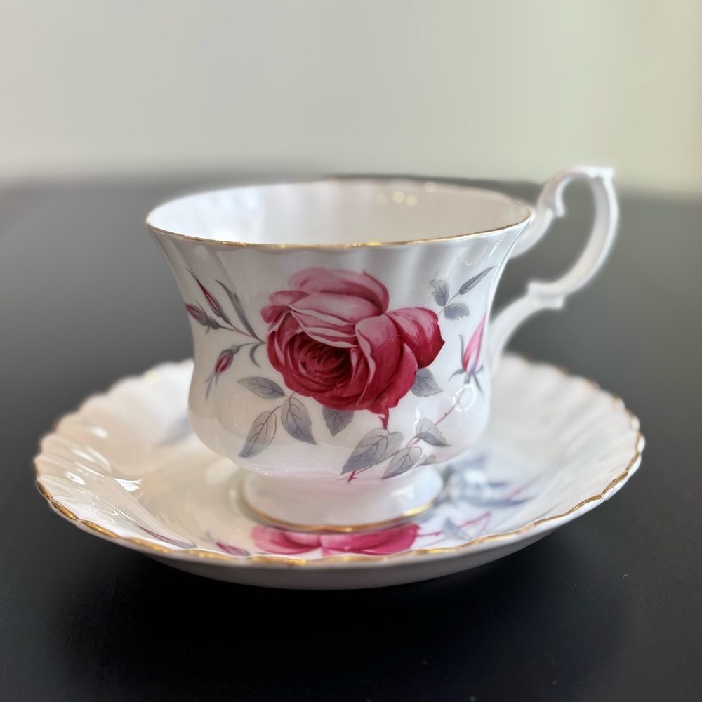 Vintage Royal Albert ‘Trent Rose’ bone china teacup and saucer
